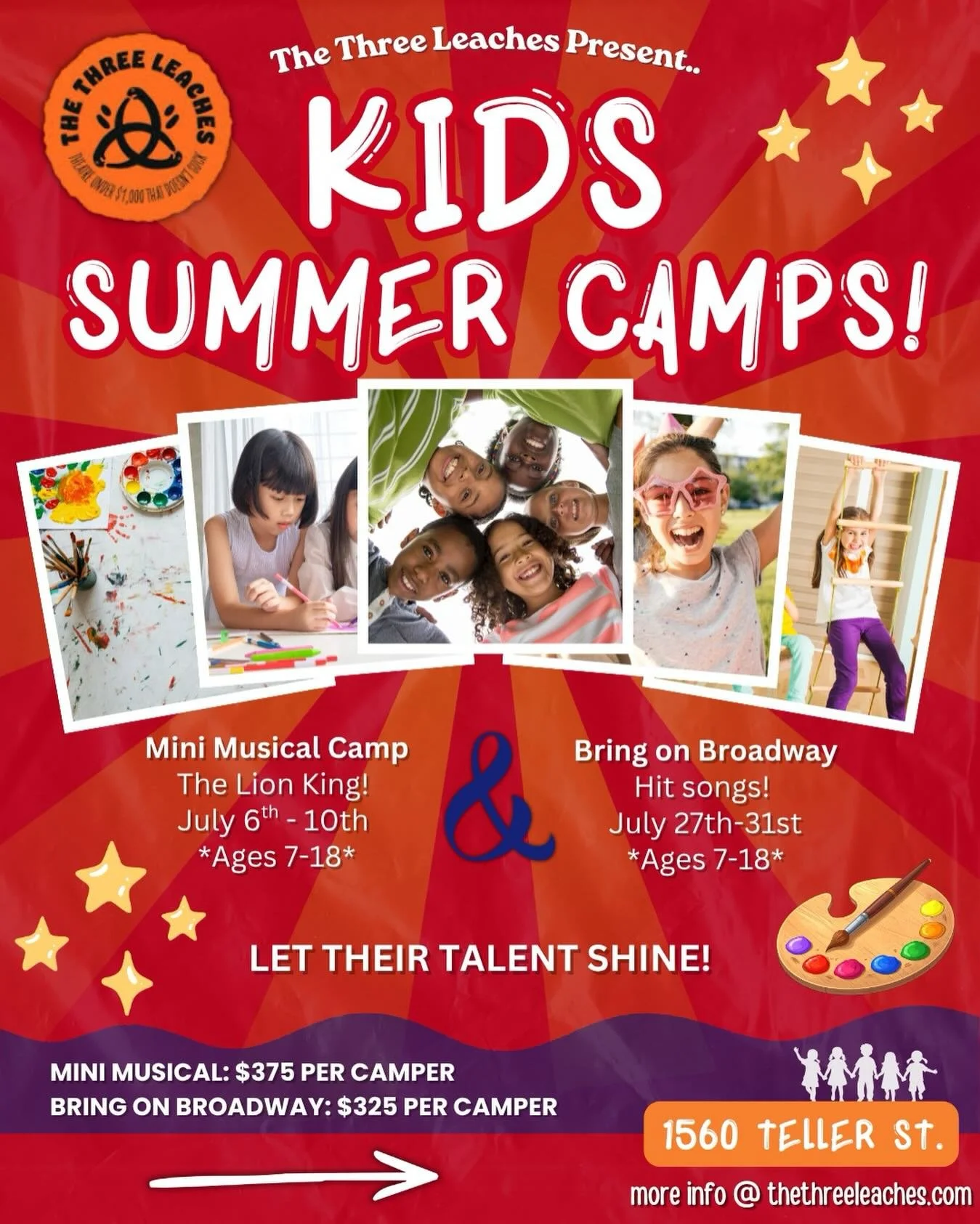Are you looking for the perfect summer activity for your kids this year?🎨⭐

The Three Leaches is bringing two incredible summer camps to the 40 West Arts District this July with two unique programs designed to build confidence, creativity and a love