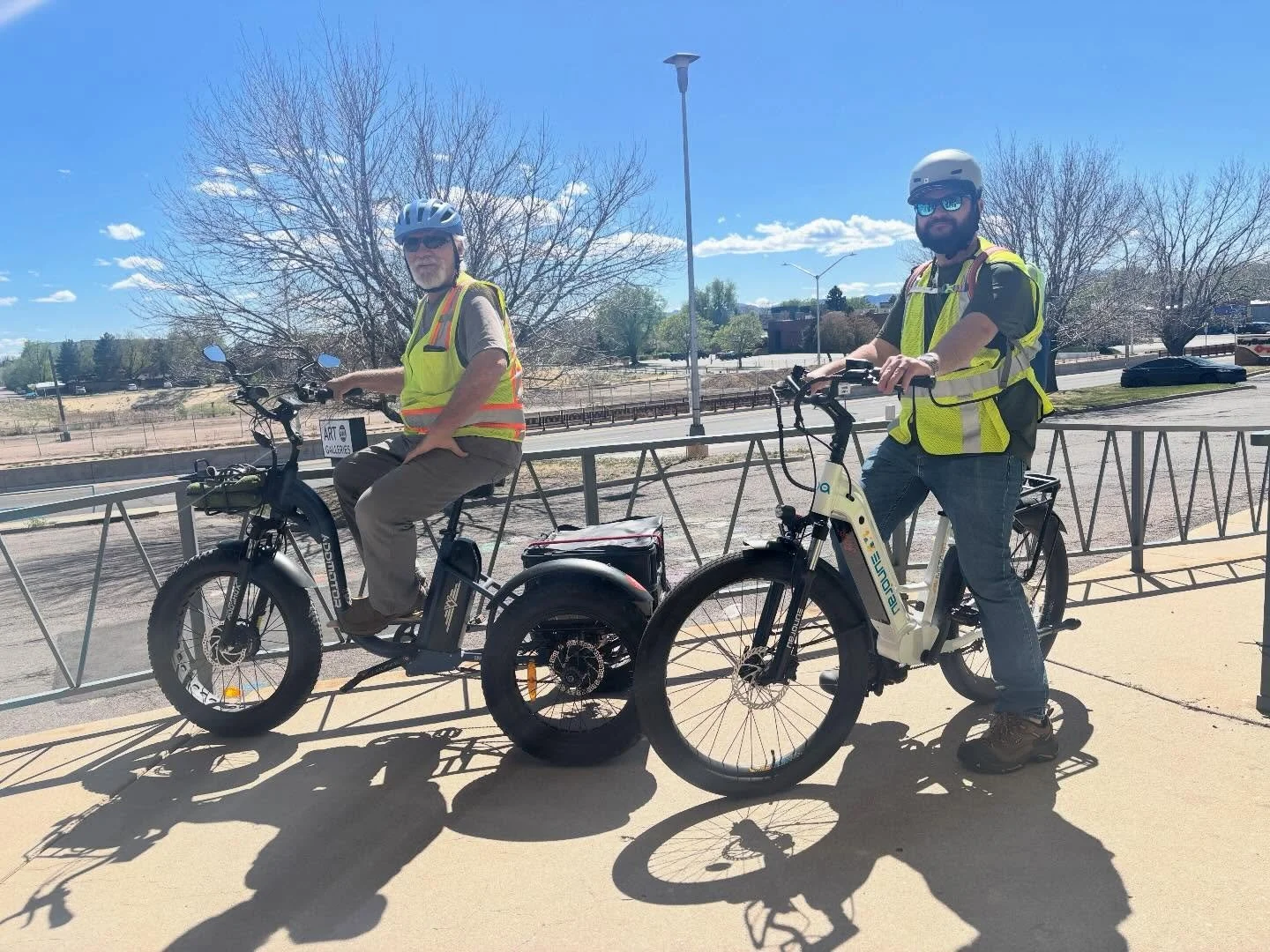 Not all heroes wear capes&hellip; Some wear safety vests and ride e-bikes. 🧡

A big thank you to the @lakewoodcogov art maintenance team for keeping our district looking its best&hellip; patrolling for graffiti, inspecting installations, and showing