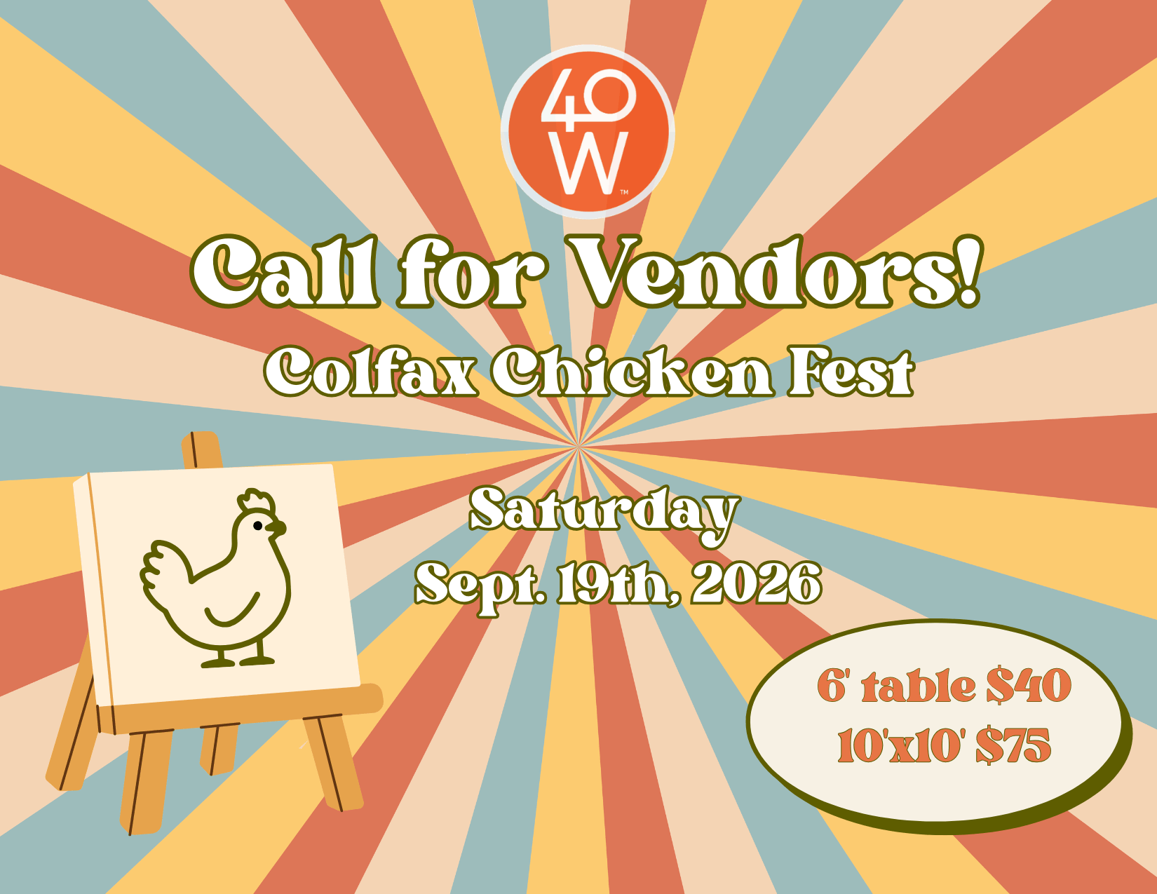 Call for Vendors: Colfax Chicken Fest 2026