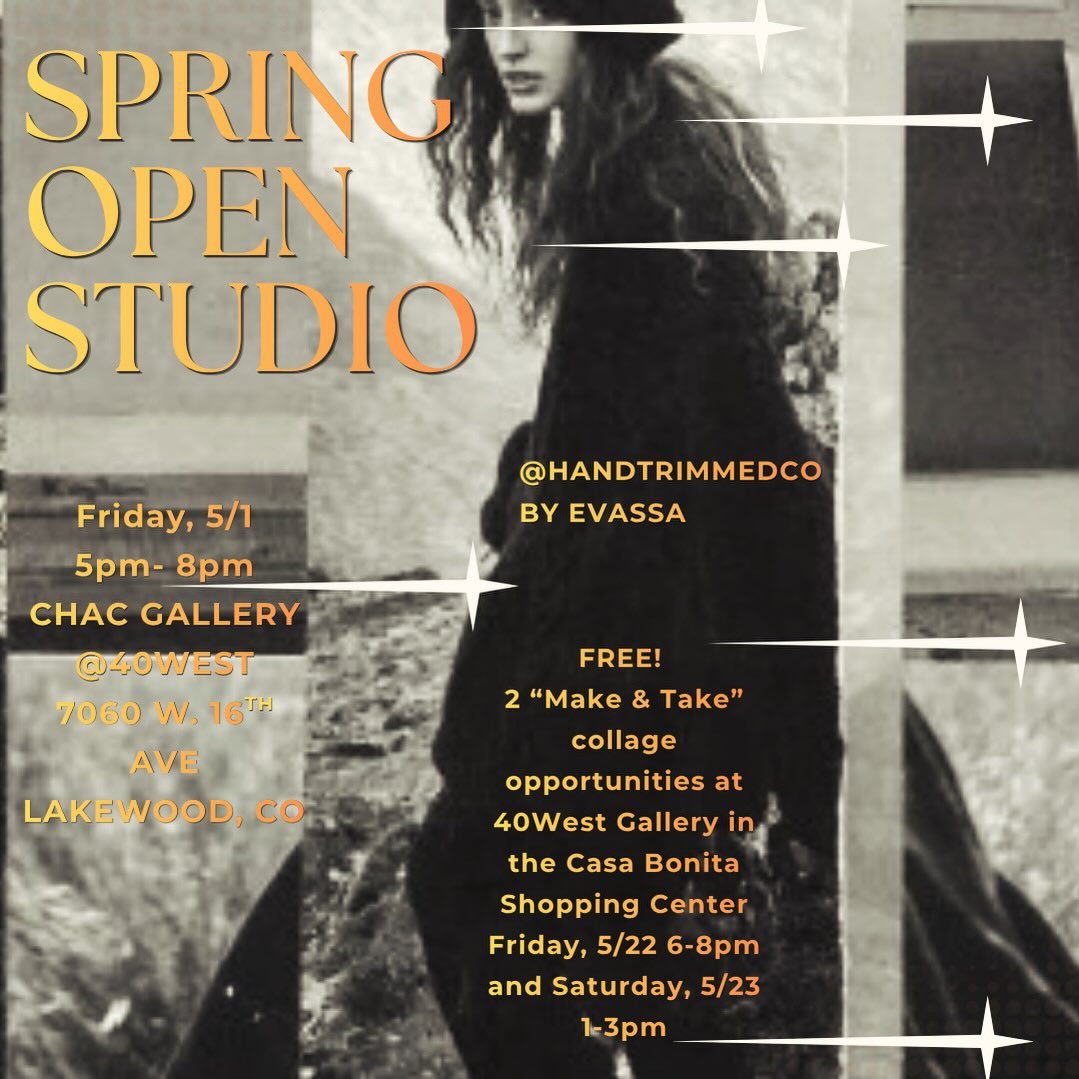 Our AIR&rsquo;s have been busy! Come see what&rsquo;s been in the making🧡

Join us this Friday from 5&ndash;8pm at CHAC Gallery for the Spring Open Studio featuring 40West Artist in Residence @handtrimmedco. Plus, catch free Make &amp; Take collage 