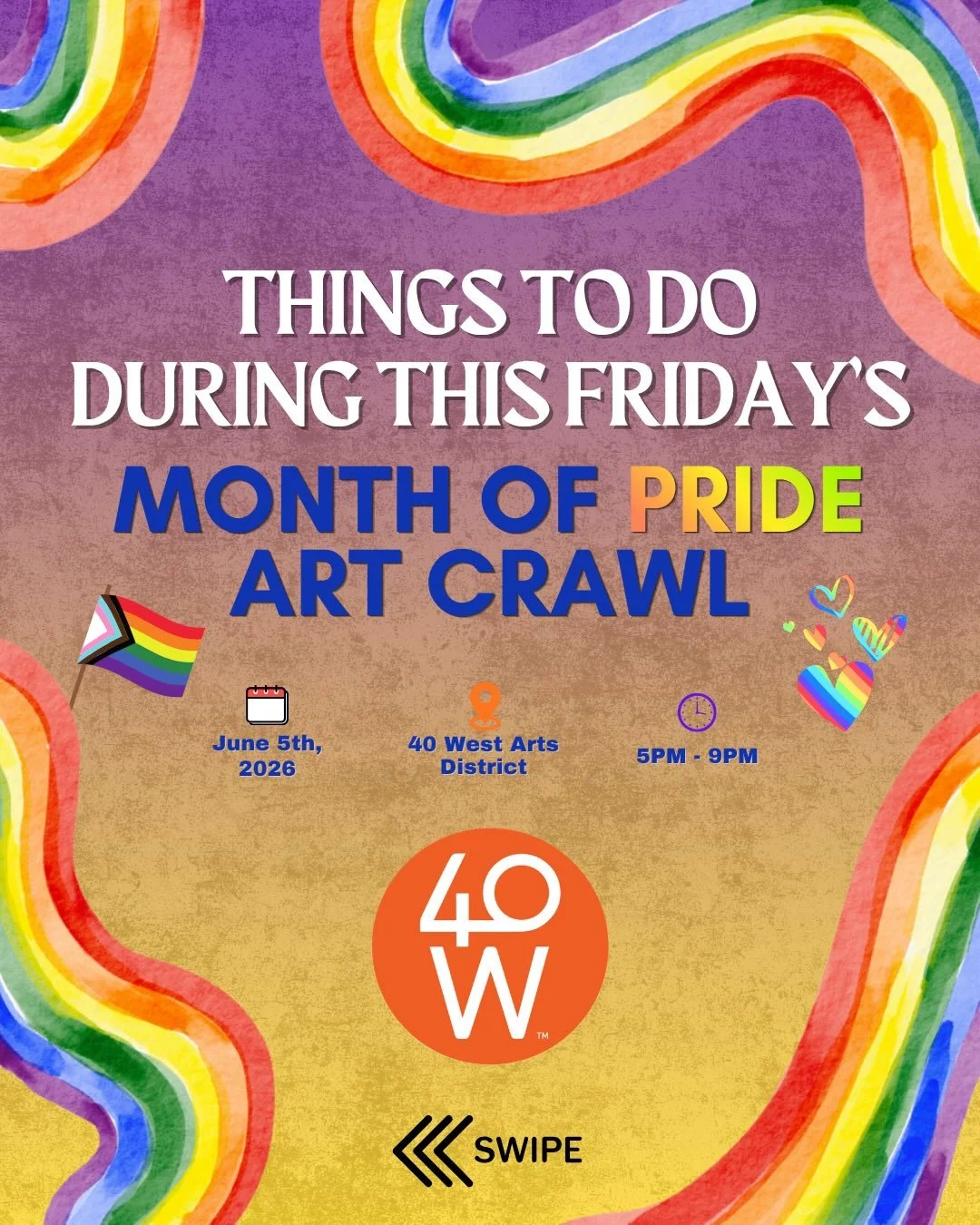Pride has taken over West Colfax this Friday 🌈✨

Come out and celebrate with the 40 West Arts District. Live music, hands-on art and good vibes all night long. 

Swipe through to see what each space has going on.🎨

We&rsquo;ll see you Friday!🧡