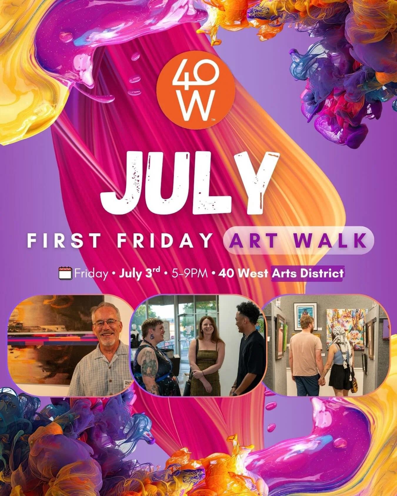 First Friday is almost here and July is bringing the heat.🎨🧡

Spend your evening in the 40 West Arts District as galleries, studios and creative spaces swing their doors open along West Colfax.

Come for the art. Stay for the community. West Colfax