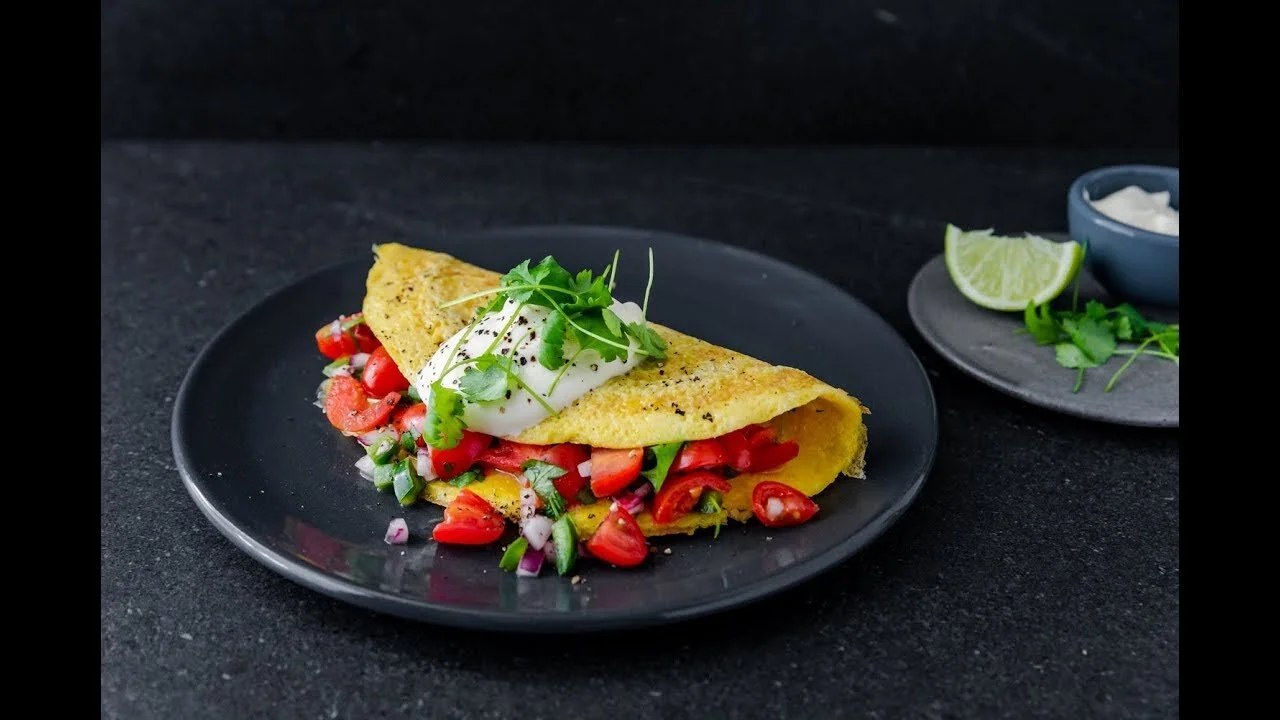 Sour Cream &amp; Salsa Omelet