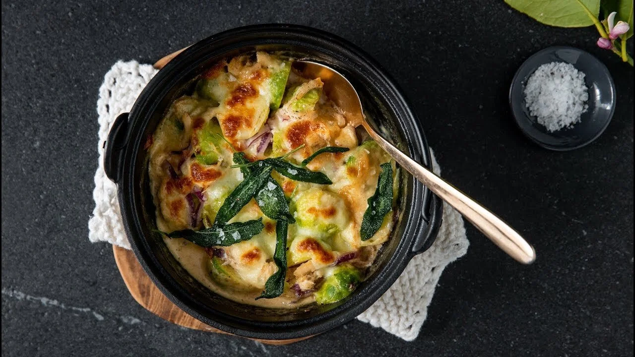 Roasted Turkey &amp; Brussels Sprouts Casserole