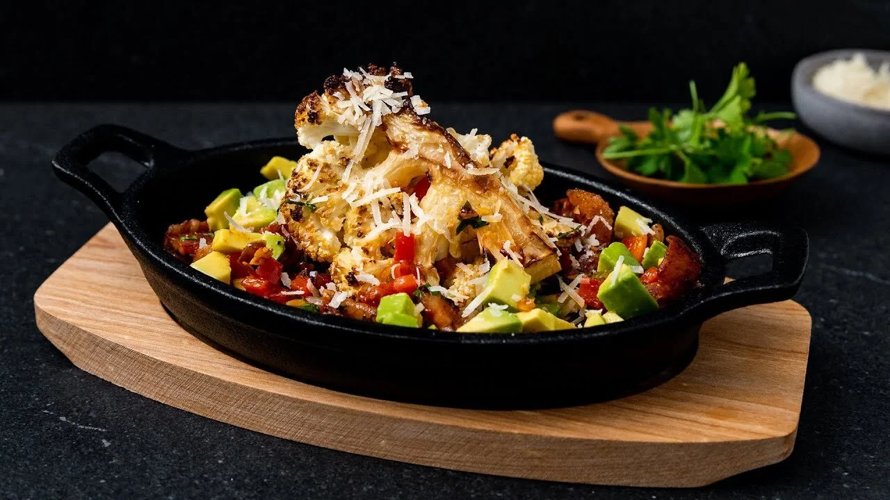 Roasted Cauliflower With Bacon &amp; Parmesan