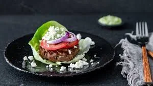 Lettuce Burger With Feta Cheese &amp; Pesto