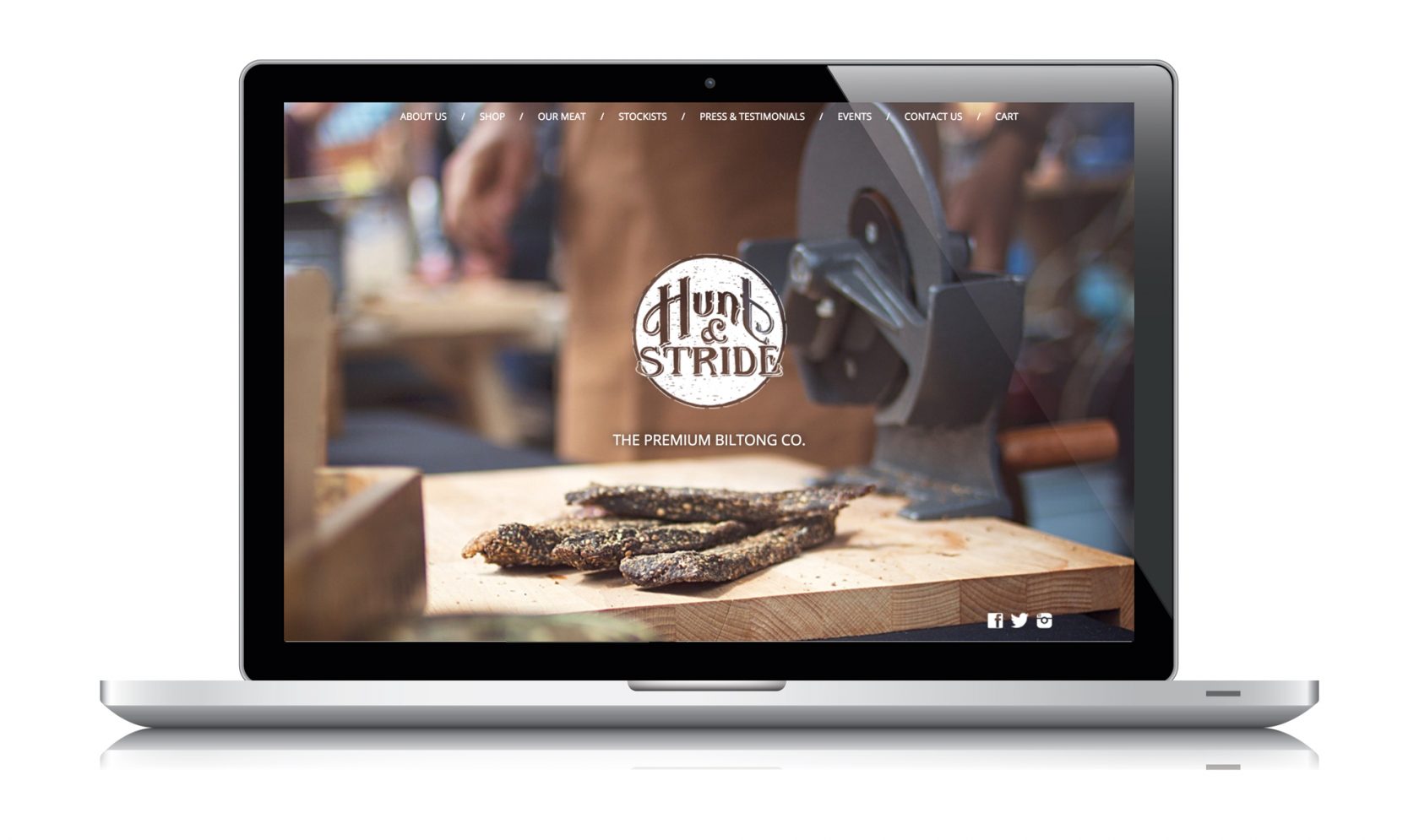 Hunt &amp; Stride logo on the Premium Biltong Company's Website