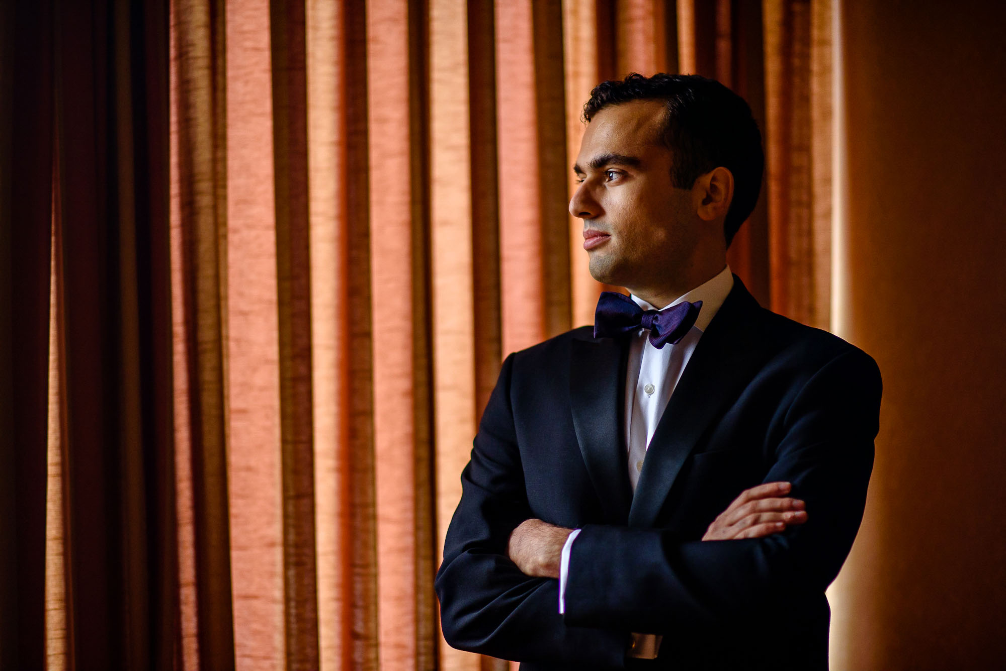 The Sephardic Temple wedding groom getting ready