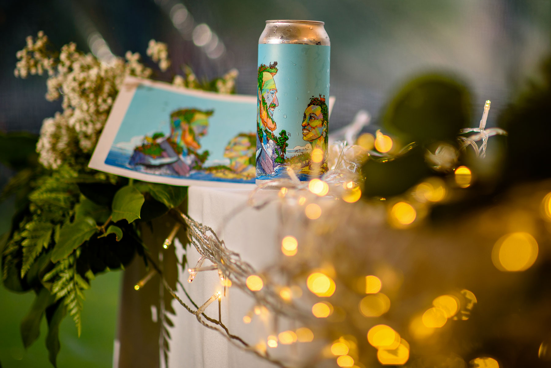 Onderdonk House Wedding custom beer can and poster