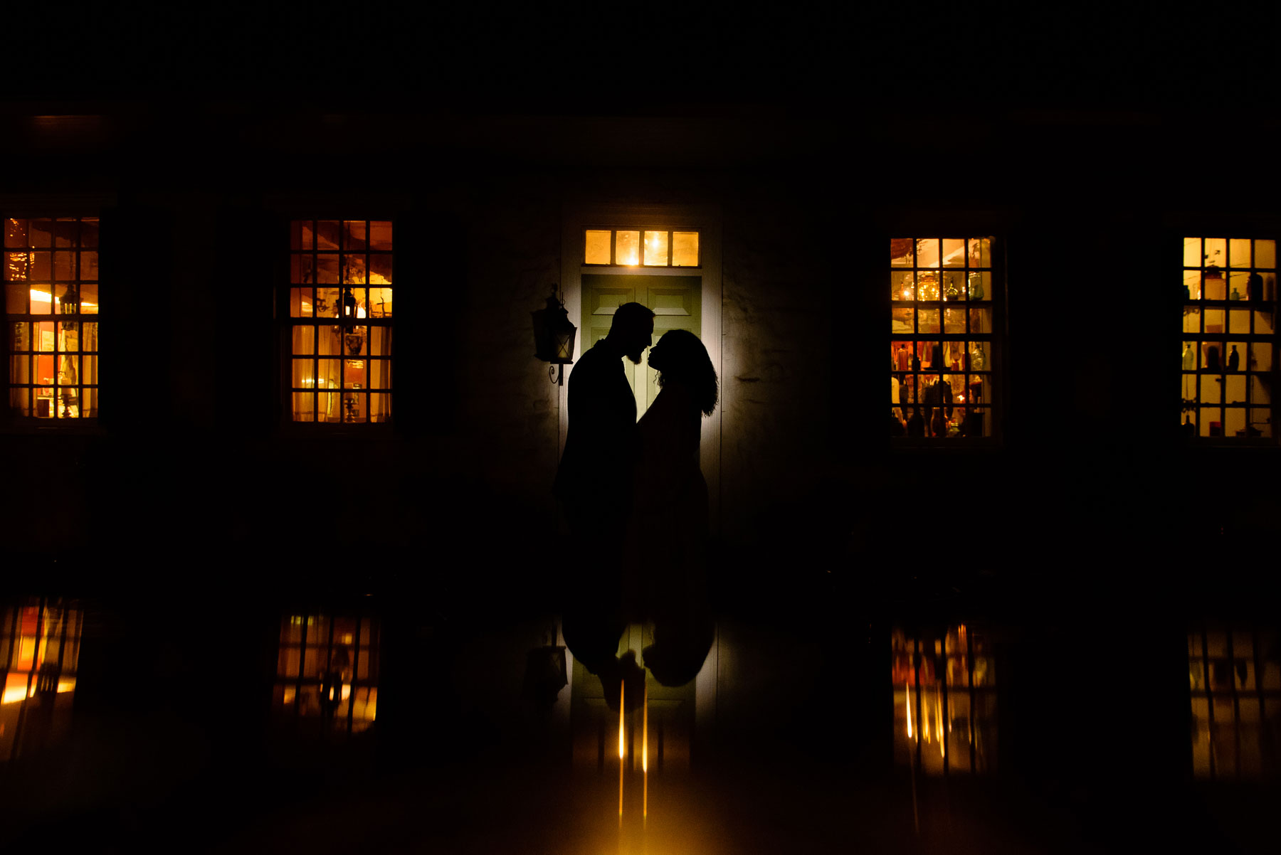 Onderdonk House Wedding outdoor night portrait