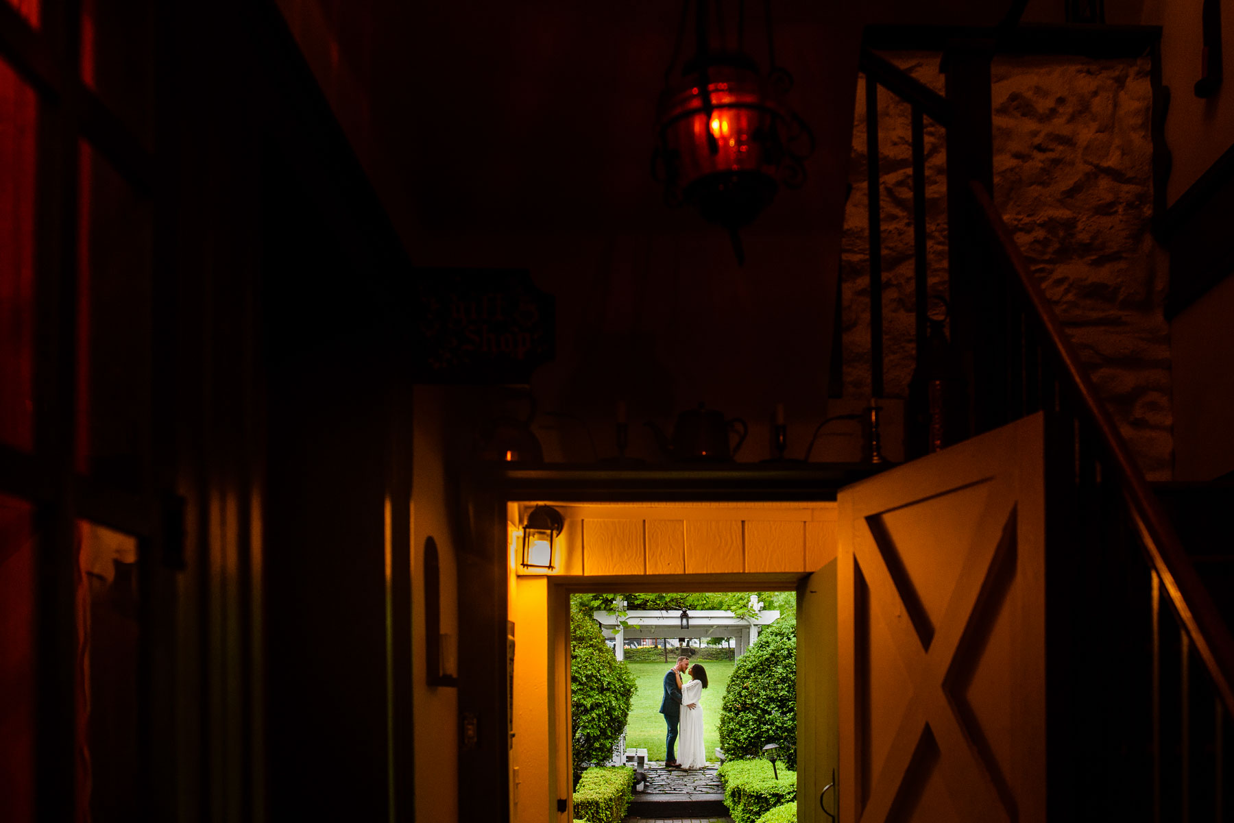 Onderdonk House Wedding portrait door opening