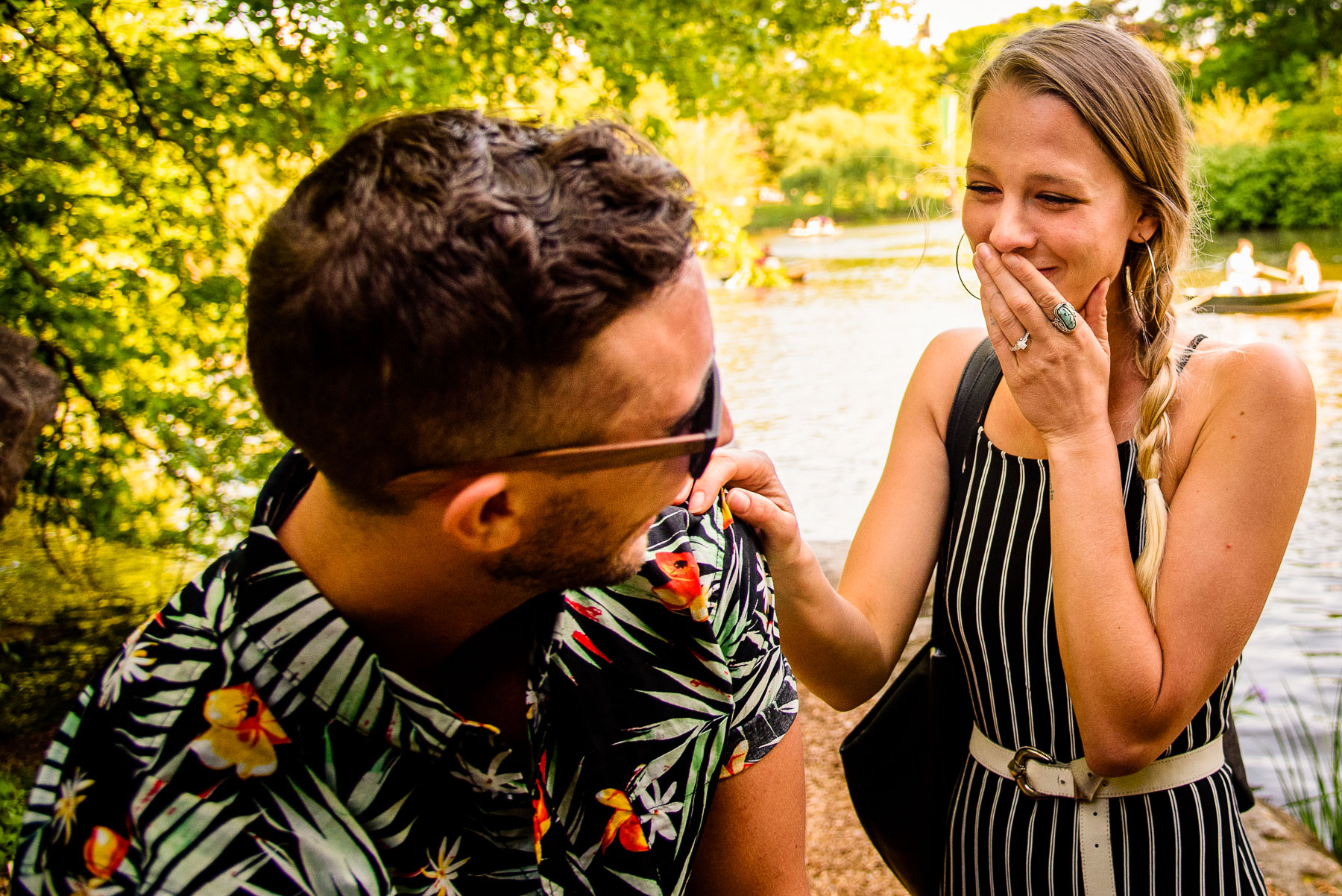 Central Park NYC Proposal girl reacts