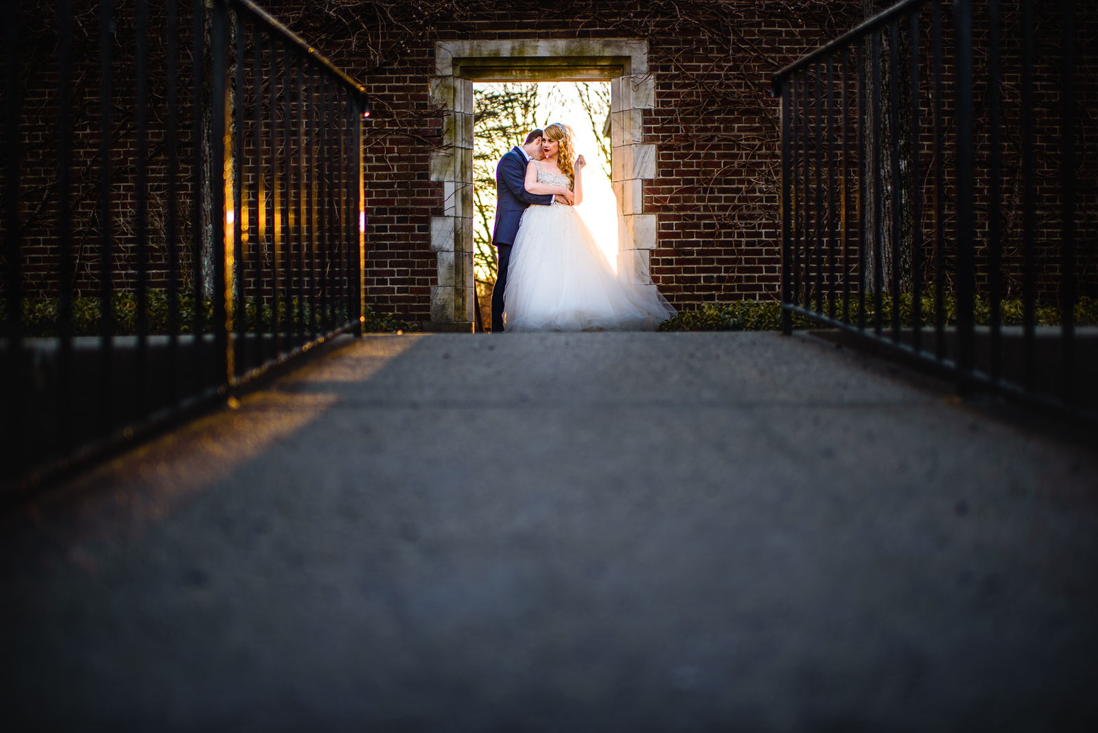 NYIT de Seversky Mansion Wedding bride and groom opening