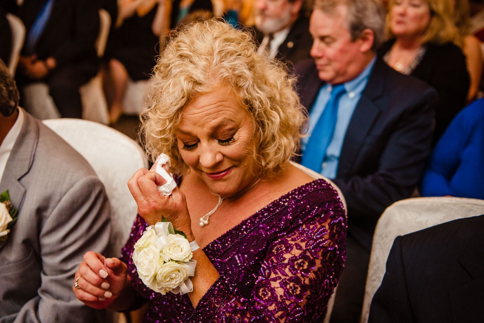 Mom cries during ceremony