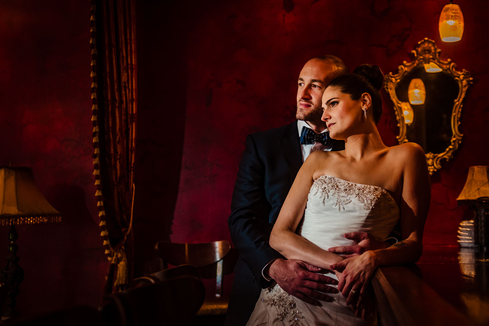 Bride's and groom portrait  