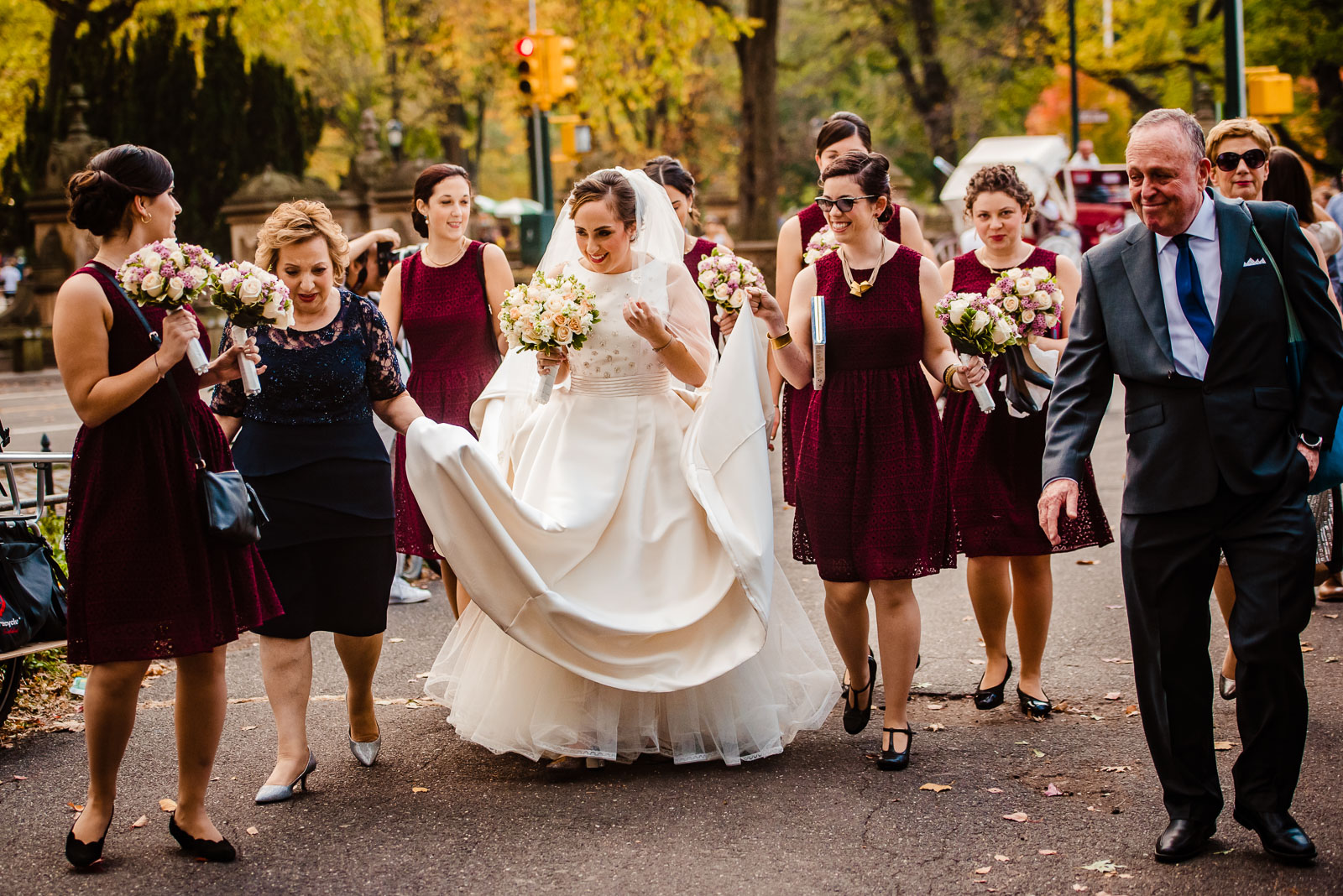 Bride and Bridesmaids at Central Park
