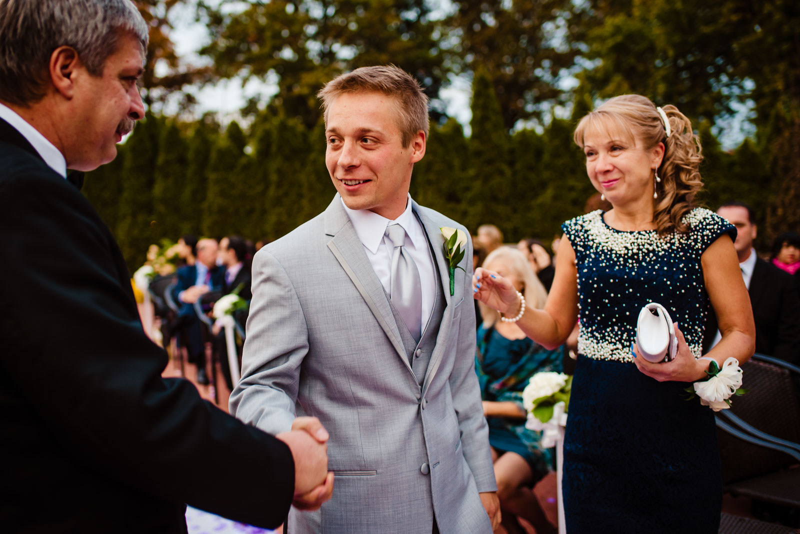 Groom handshake