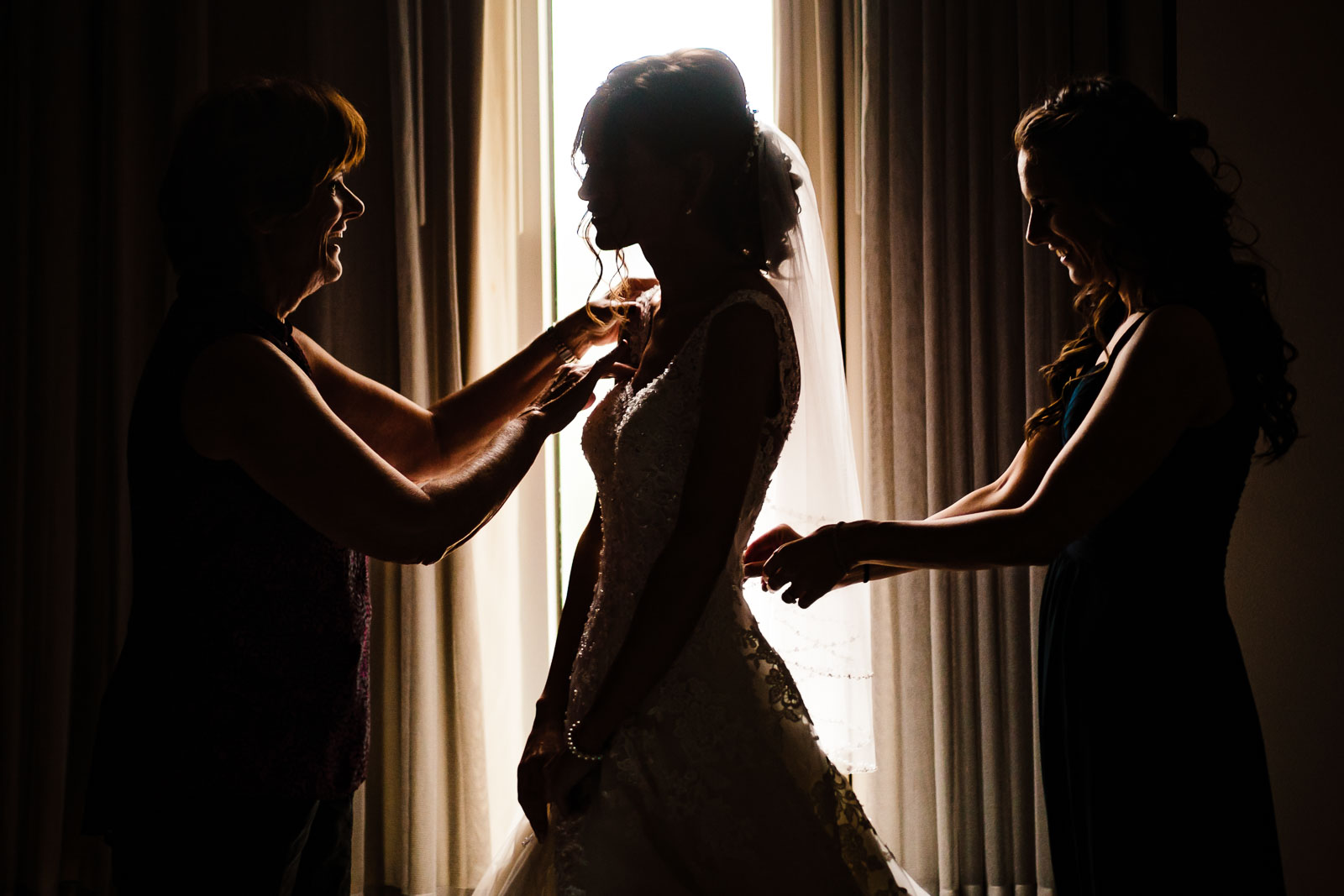 Bride getting ready