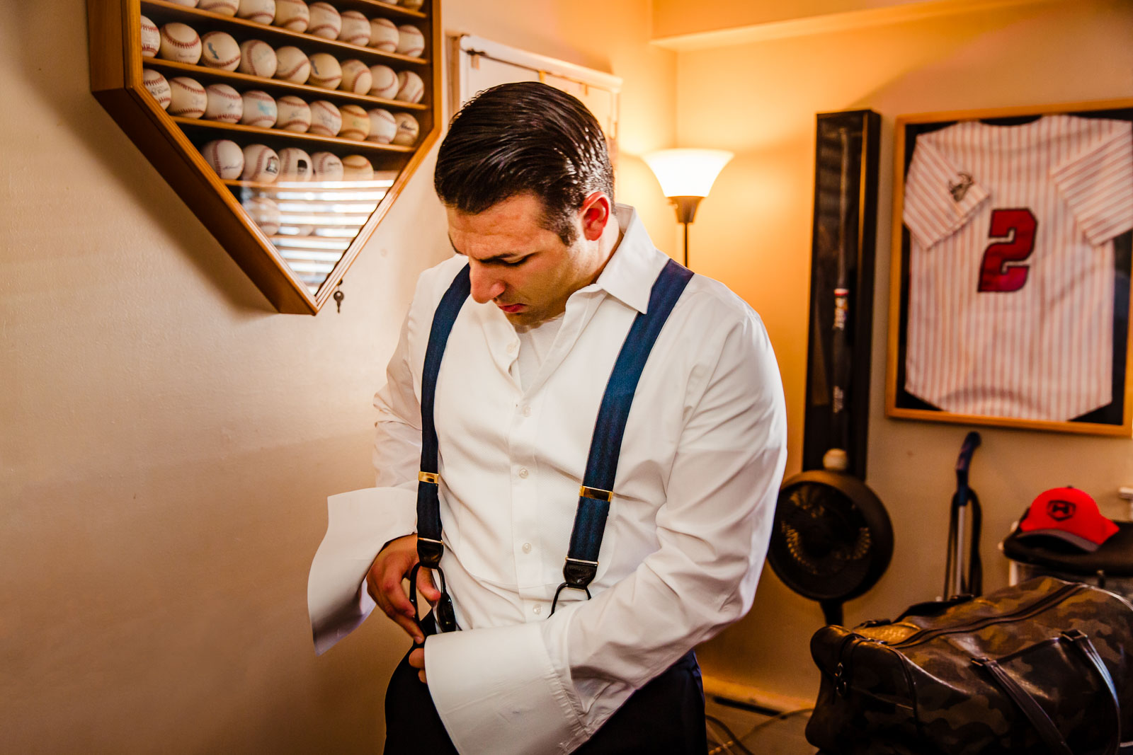 Groom getting ready