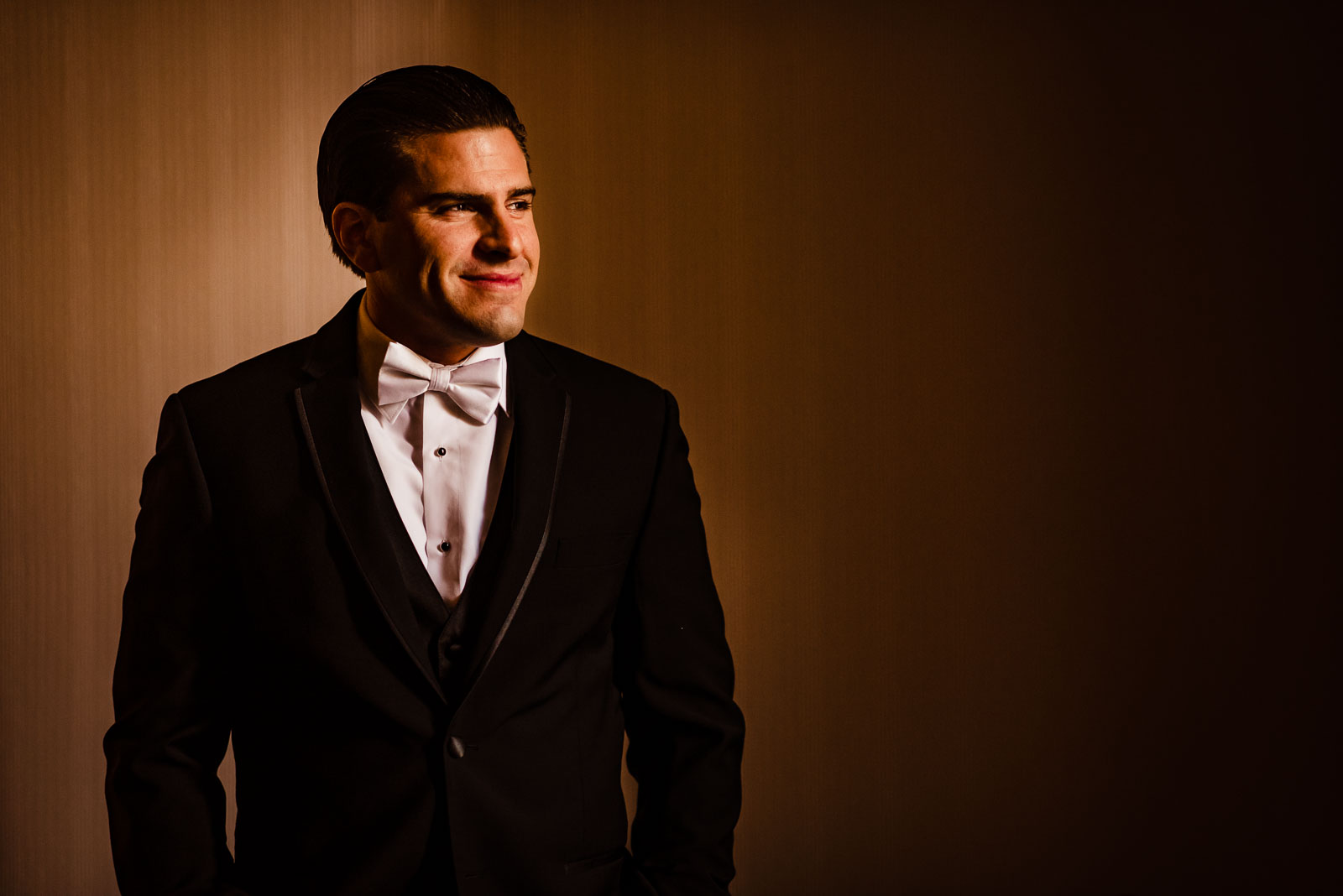 Groom getting ready