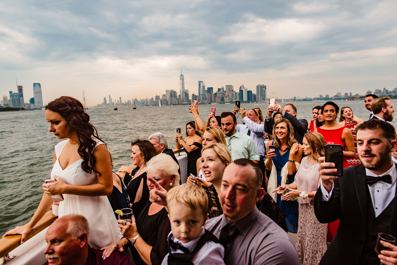 Guests watch statue of liberty 