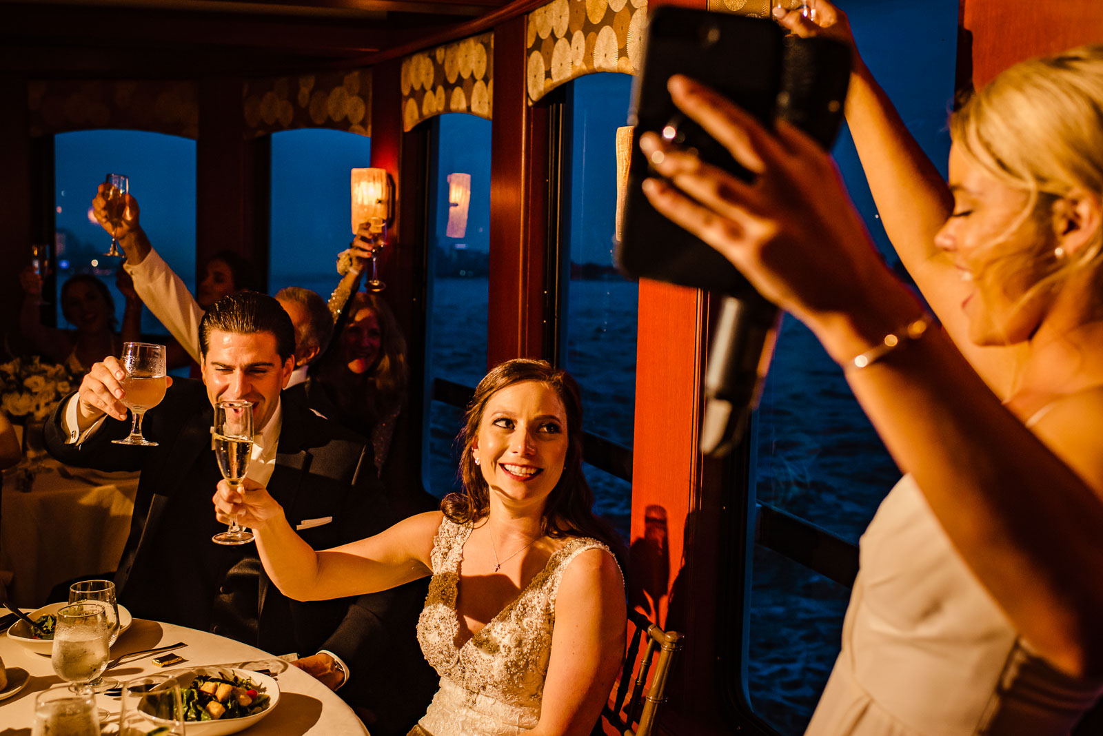 Maid of honor toasts to the couple