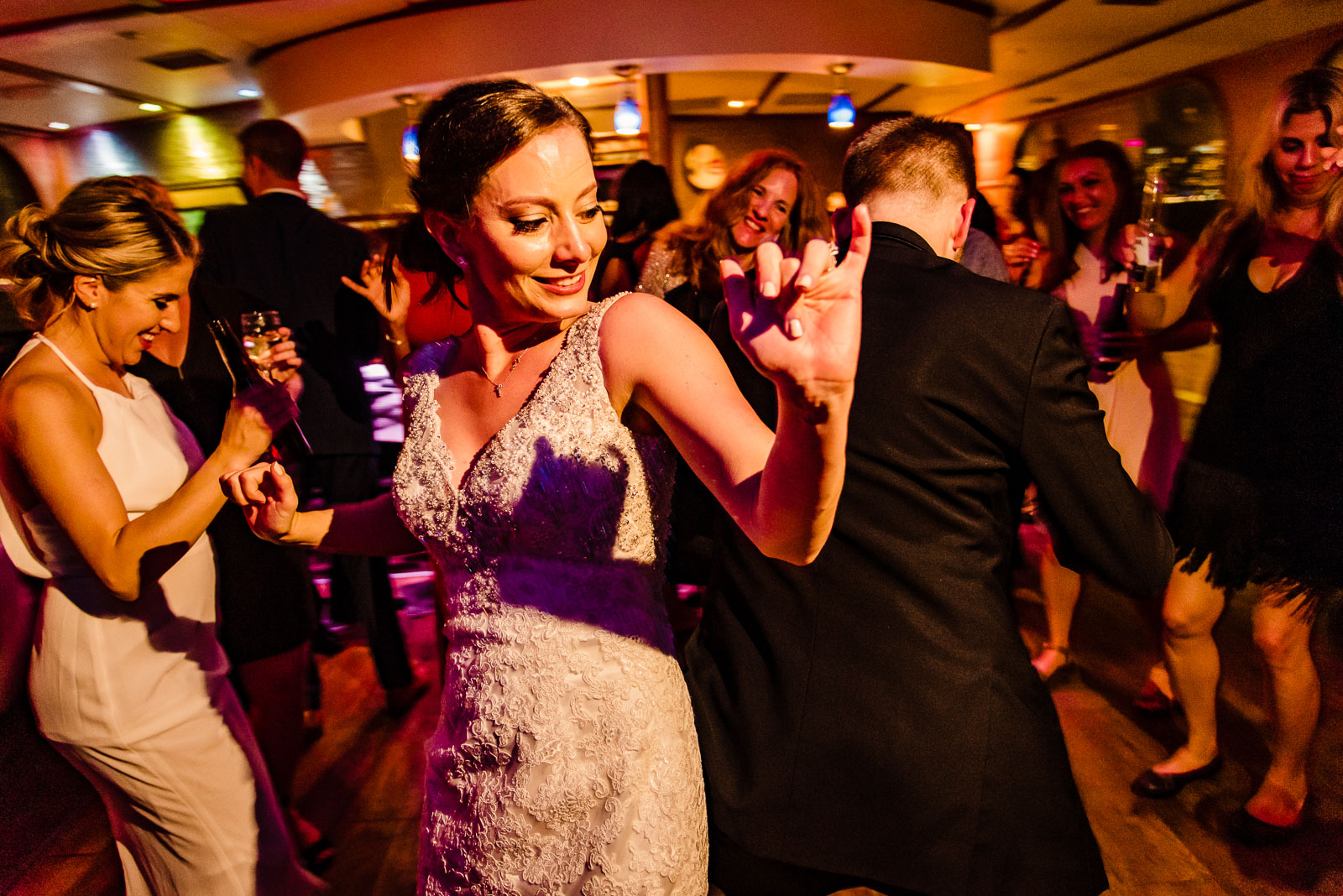 Bride dances during reception