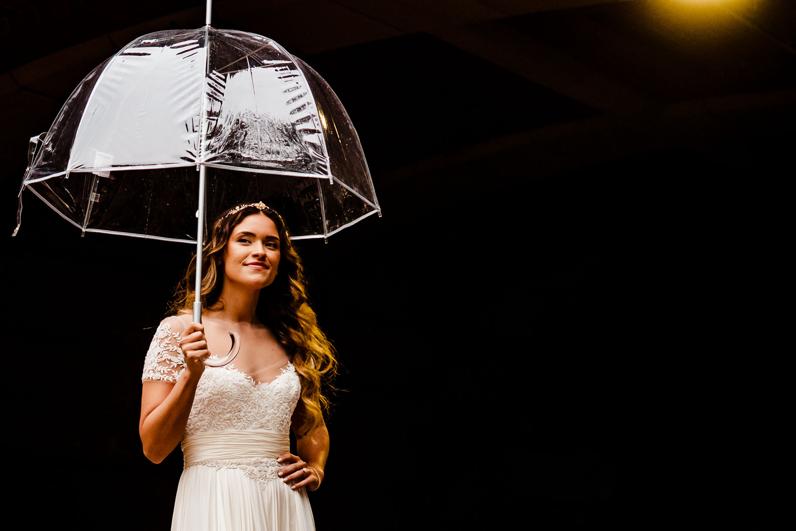 Bride portrait with umbrella 