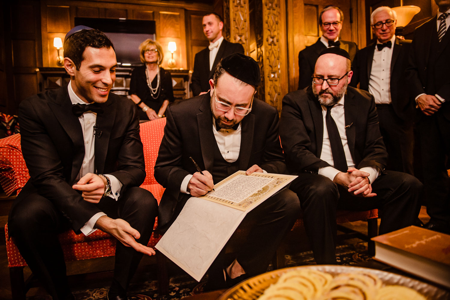 Groom during tish ceremony