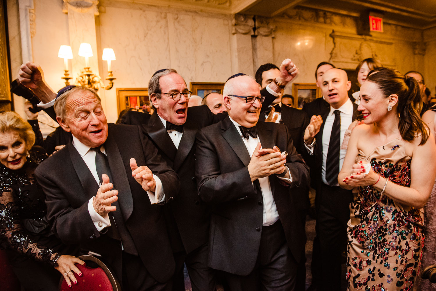 Guests celebrate during badeken