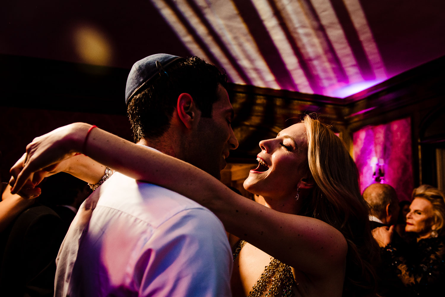 Bride and groom dance at the reception 