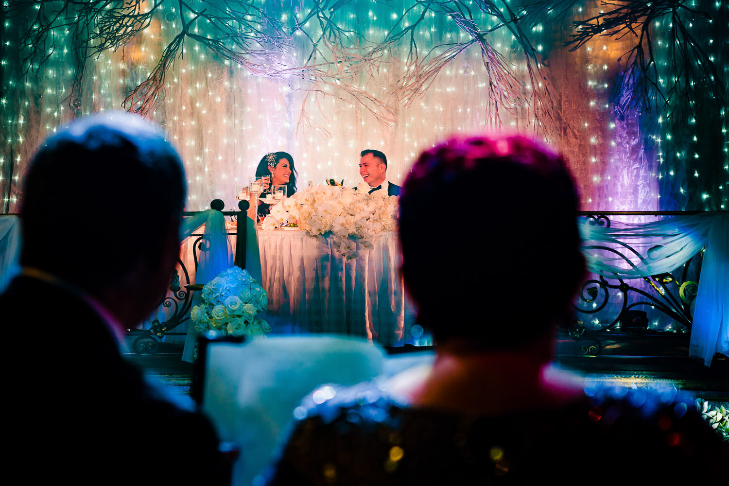 Parents give a speech to newlyweds at Baku Palace Restaurant