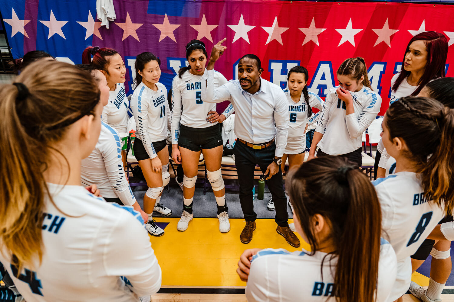 Baruch vs Brooklyn College in semi final game of CUNYAC Volleyball Championship