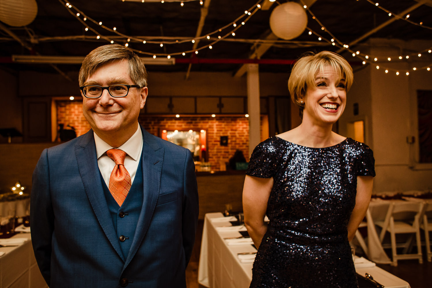 Parents before ceremony at Aurora Gallery in Long Island City