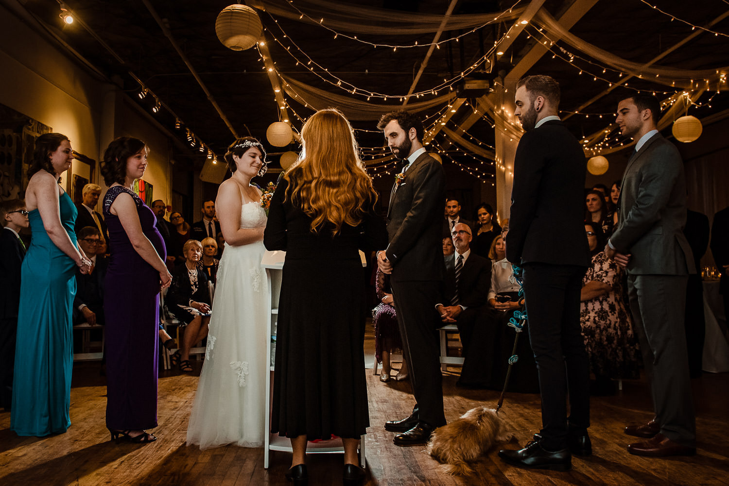 Wedding ceremony at Aurora Gallery in Long Island City