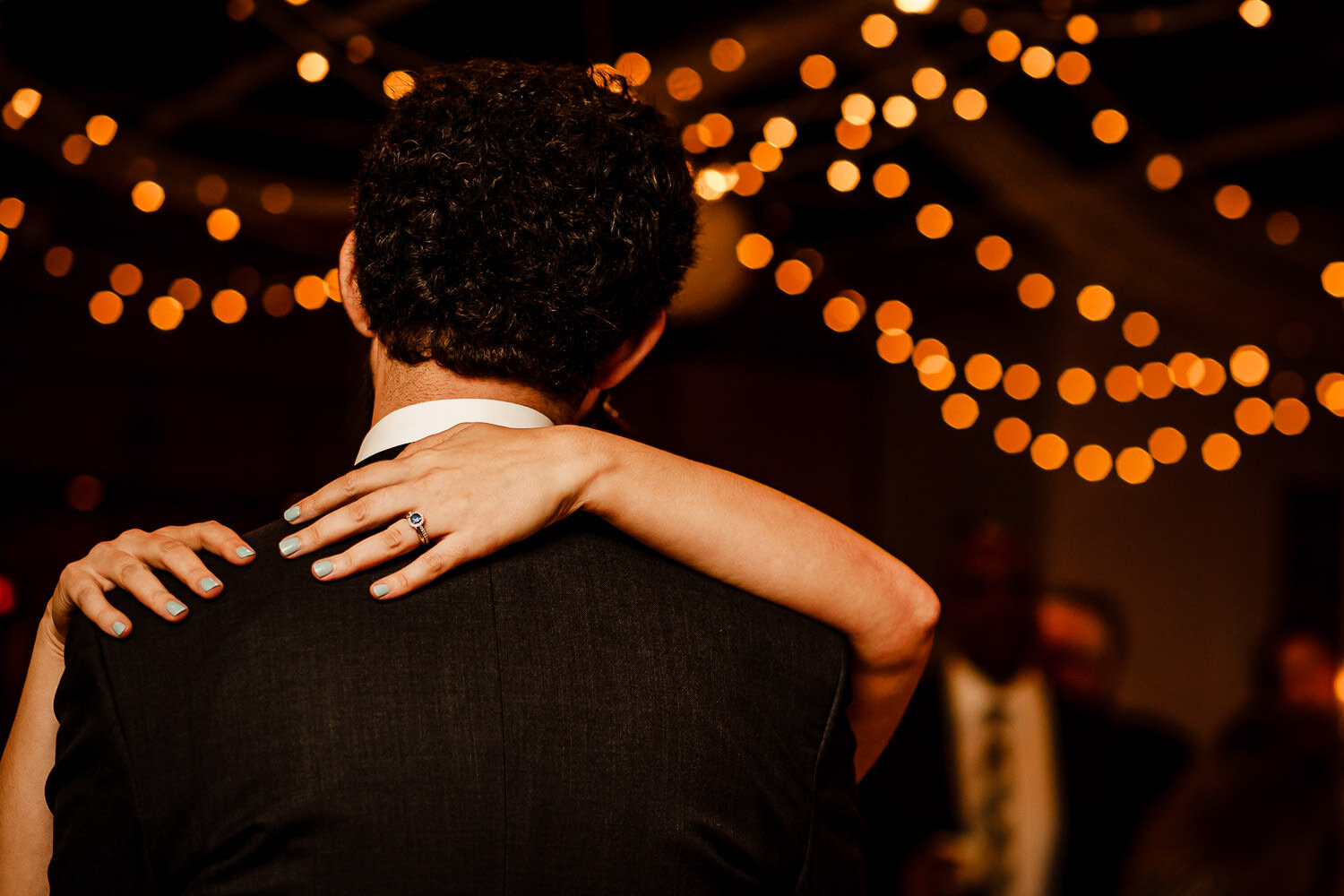 Bride and groom first dance during reaction at Aurora Gallery in Long Island City