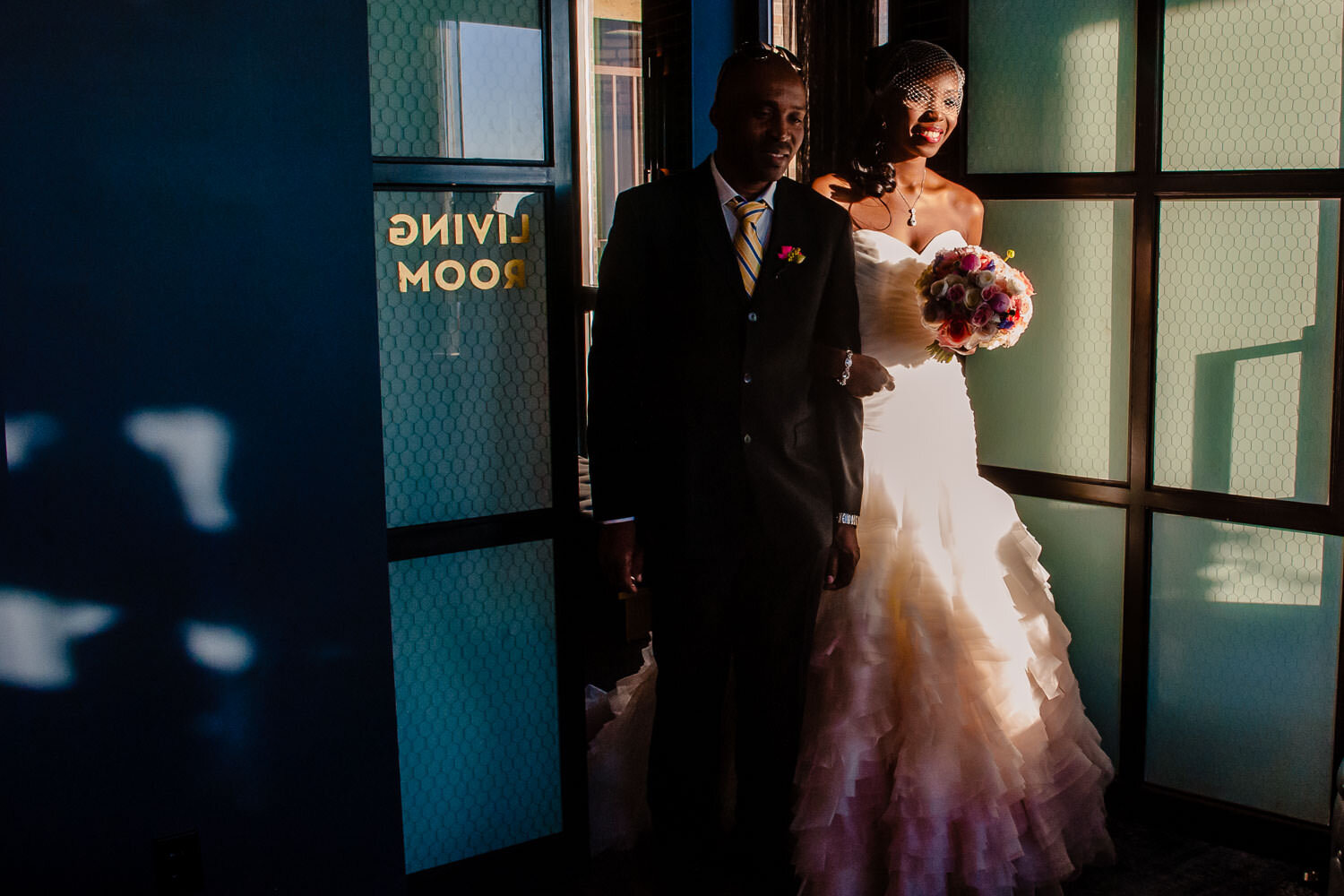 Bride and her dad enter the ceremony