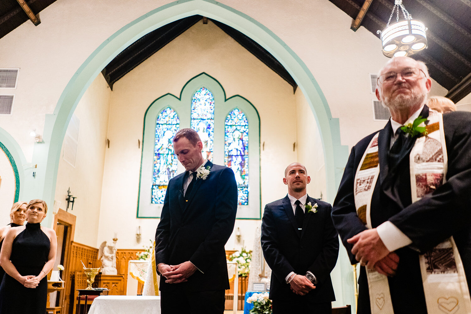 Wedding ceremony at St. Margaret's Church in Pearl River, NY