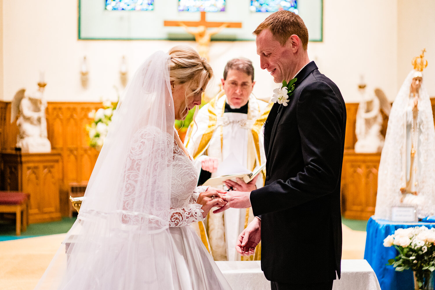 Wedding ceremony at St. Margaret's Church in Pearl River, NY