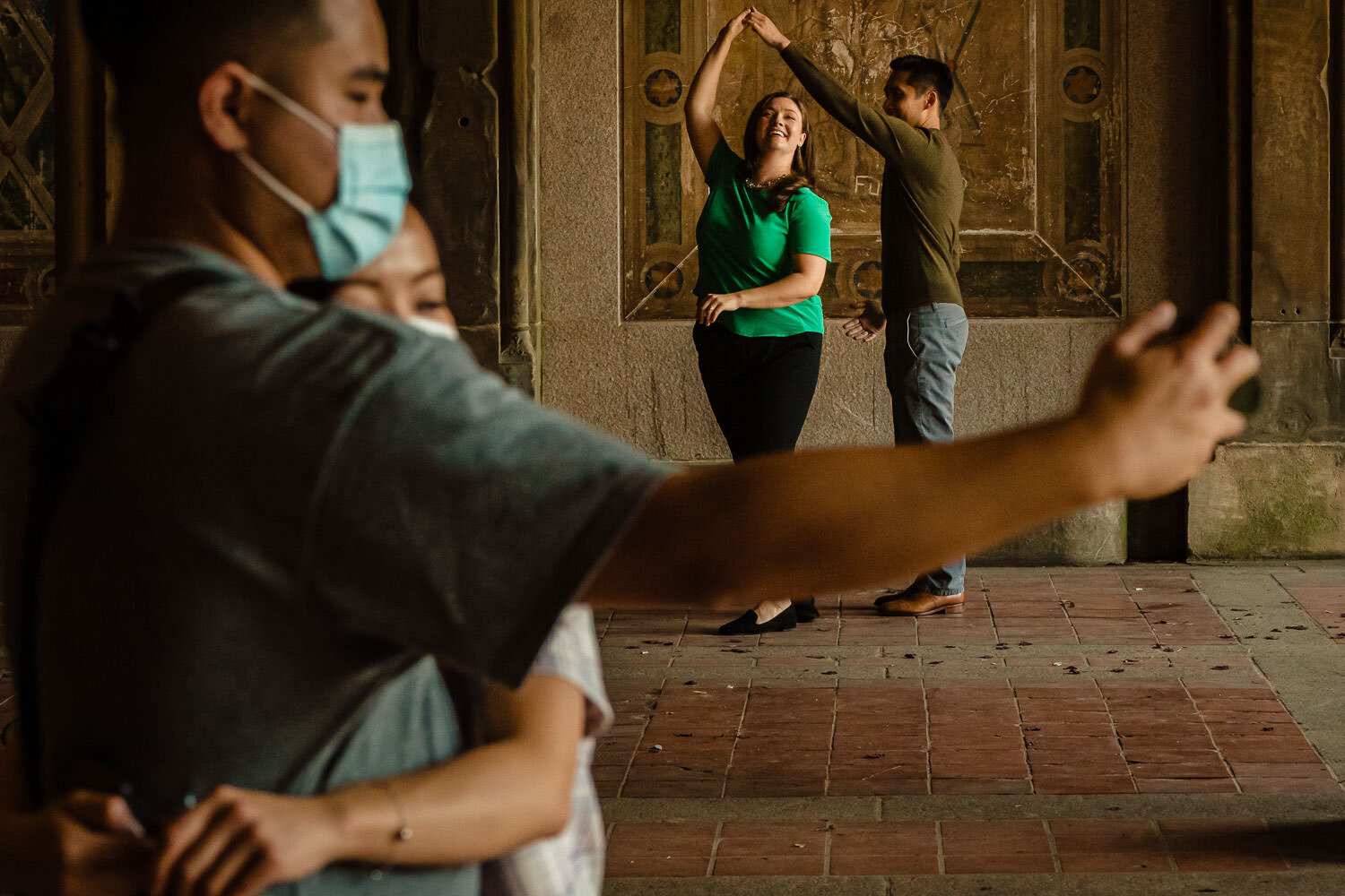 NYC Engagement Session at Bethesda Terrace in Central Park  