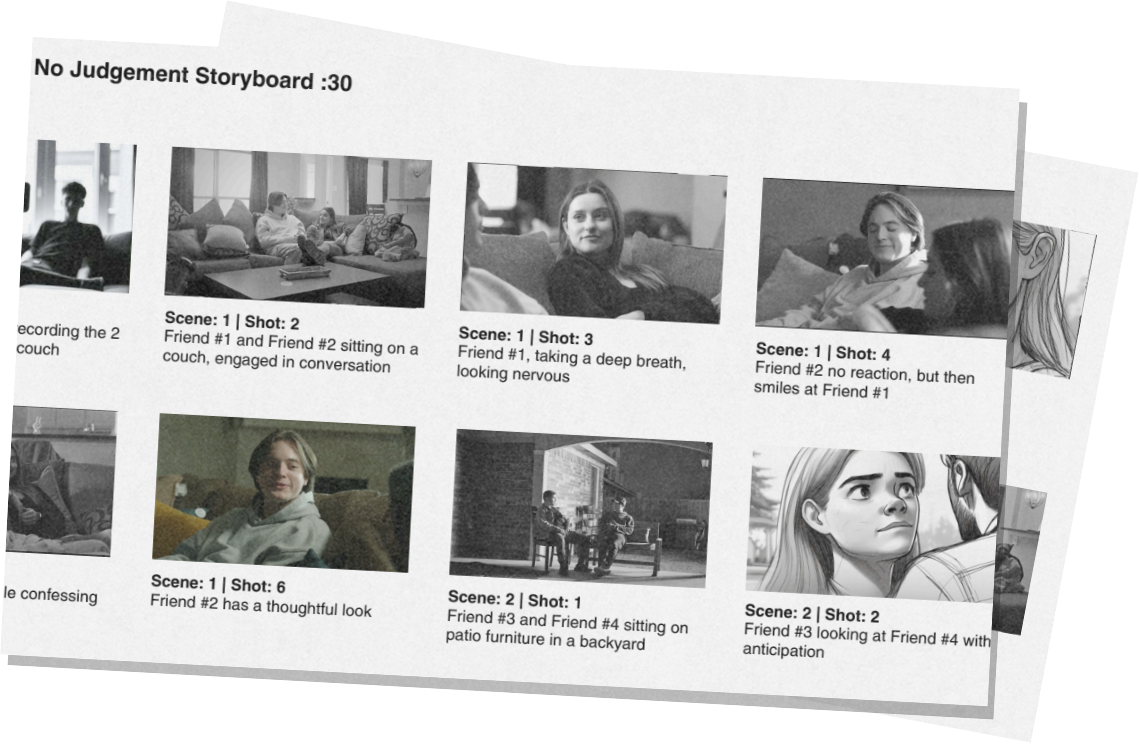 No Judgement Storyboard
