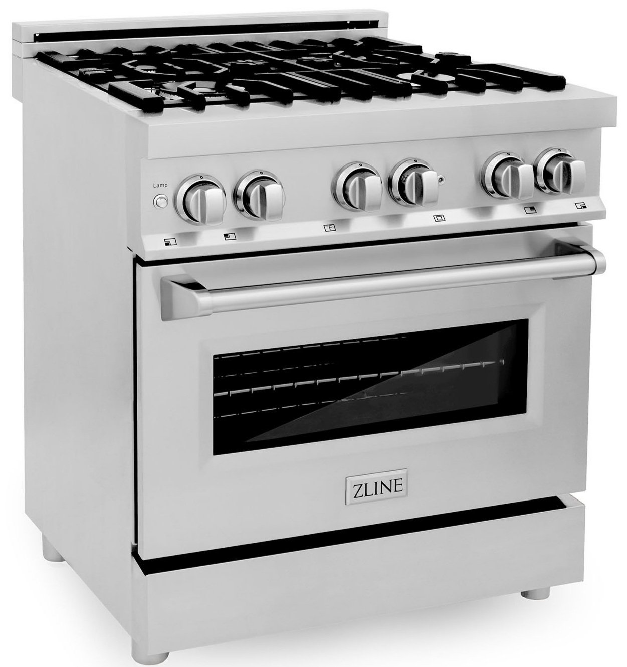 ZLINE 30" 4.0 cu. ft. Dual Fuel Range with Gas Stove and Electric Oven With Color Option (RA30) (Stainless With Brass Burners)