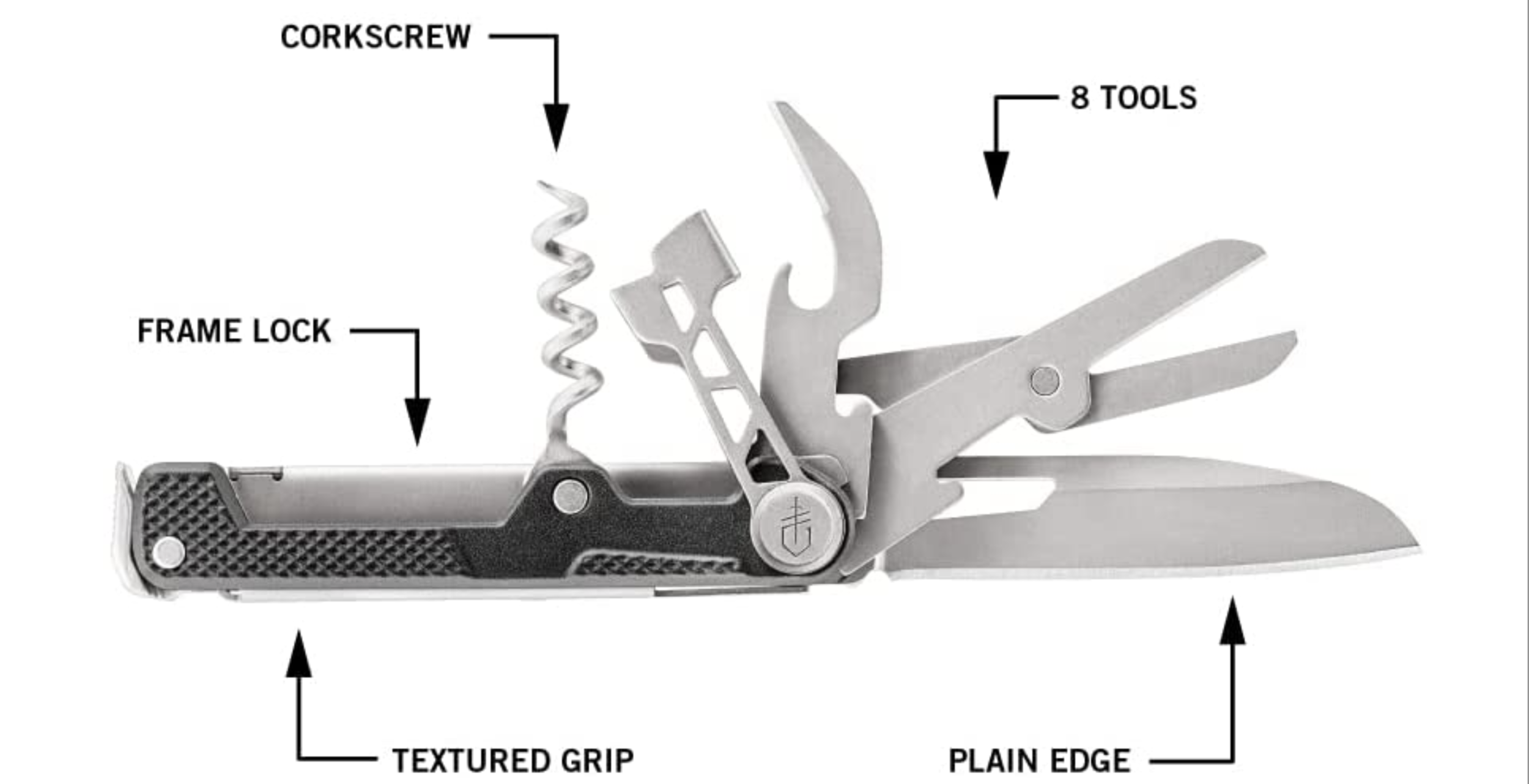 Gerber Armbar Cork, Pocket Knife Multi-Tool with Cork Screw, Onyx