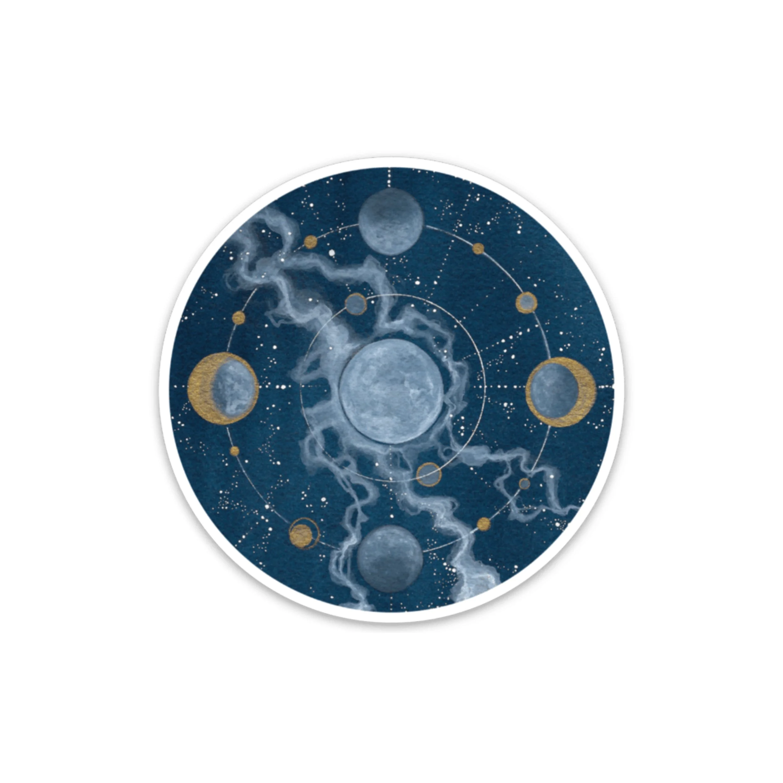 | COMPASS MOON | 3" Vinyl Sticker