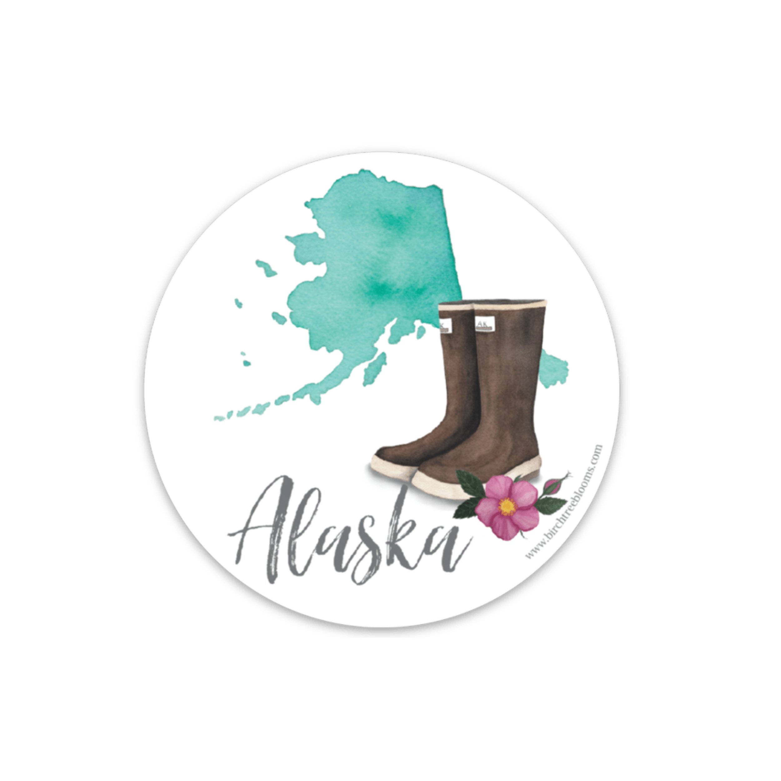 |ALASKA BOOTS WITH ROSE| 3" VINYL STICKER