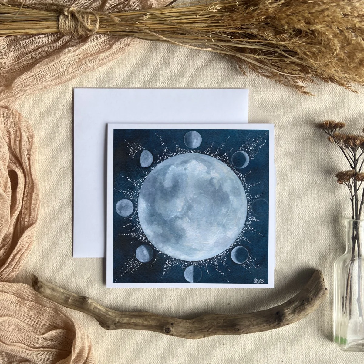 | MOON PHASES | Greeting Card