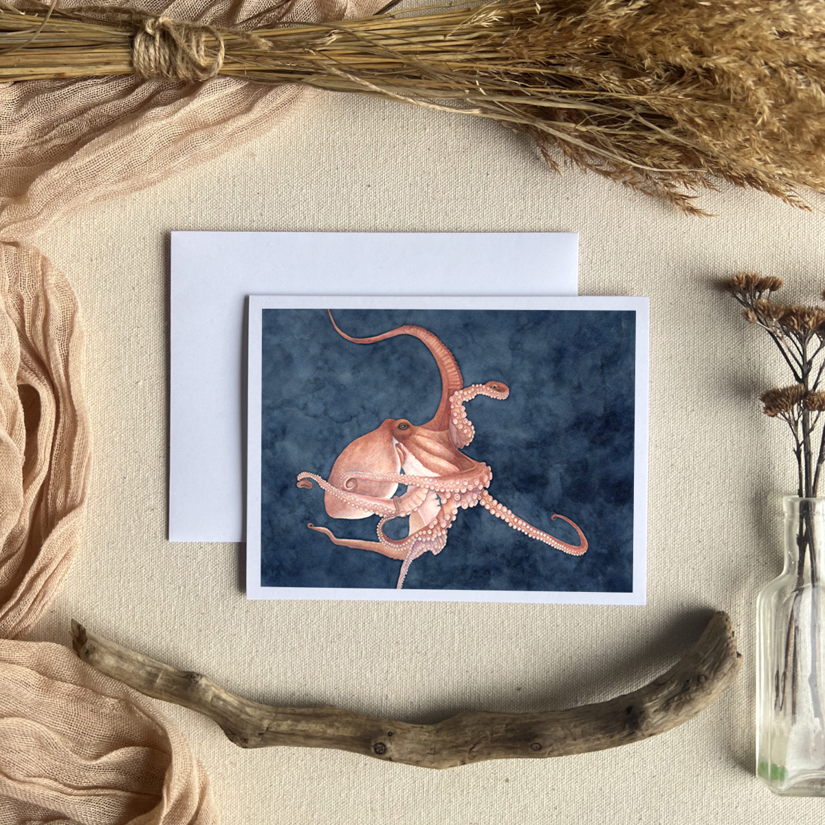 | Into the Deep | Octopus | Greeting Card