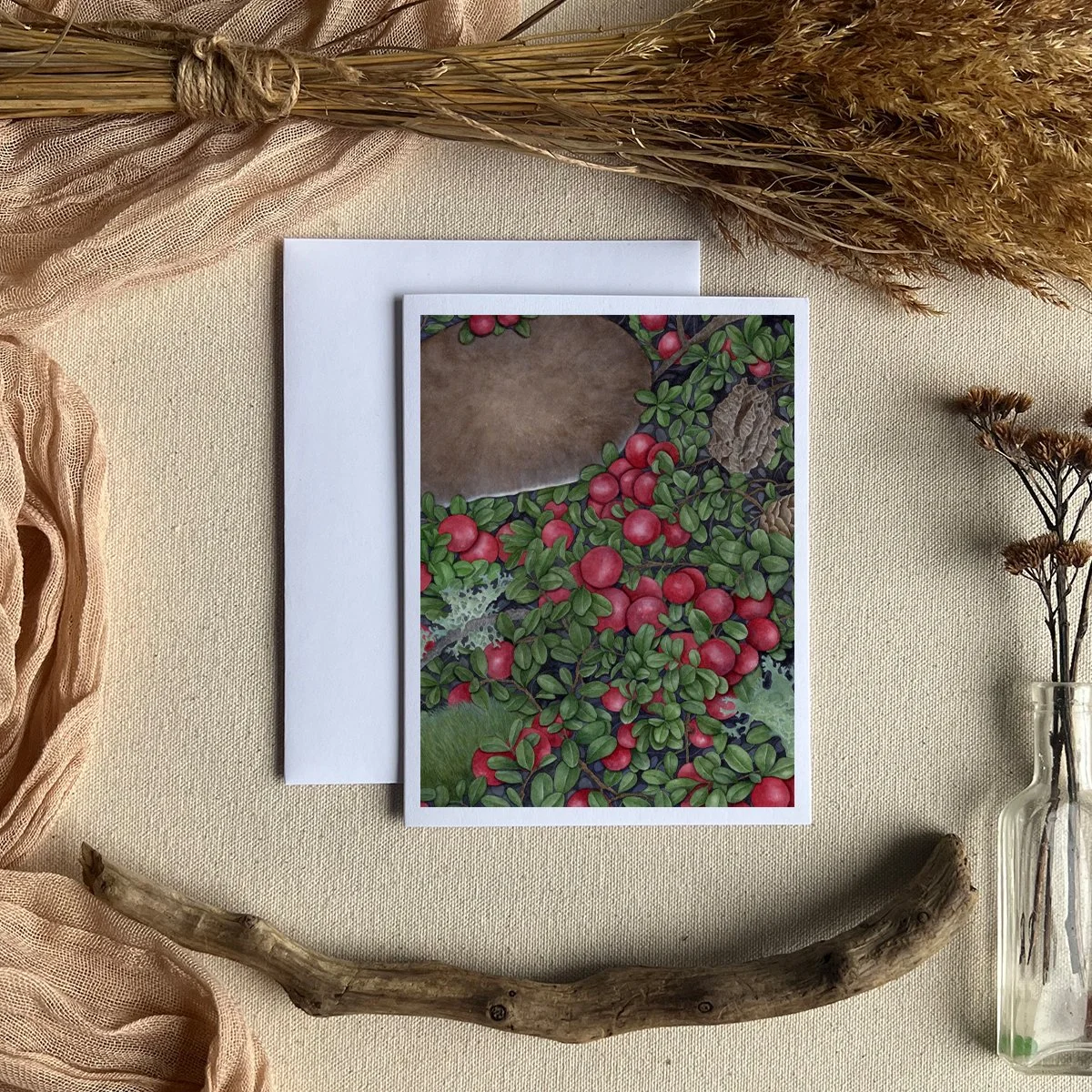 | AUTUMNAL CRANBERRIES | GREETING CARD