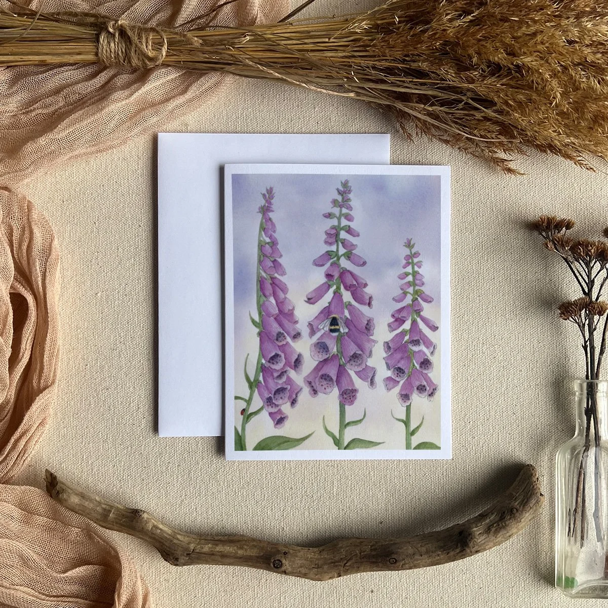 | FOXGLOVE BUMBLEBEE | GREETING CARD