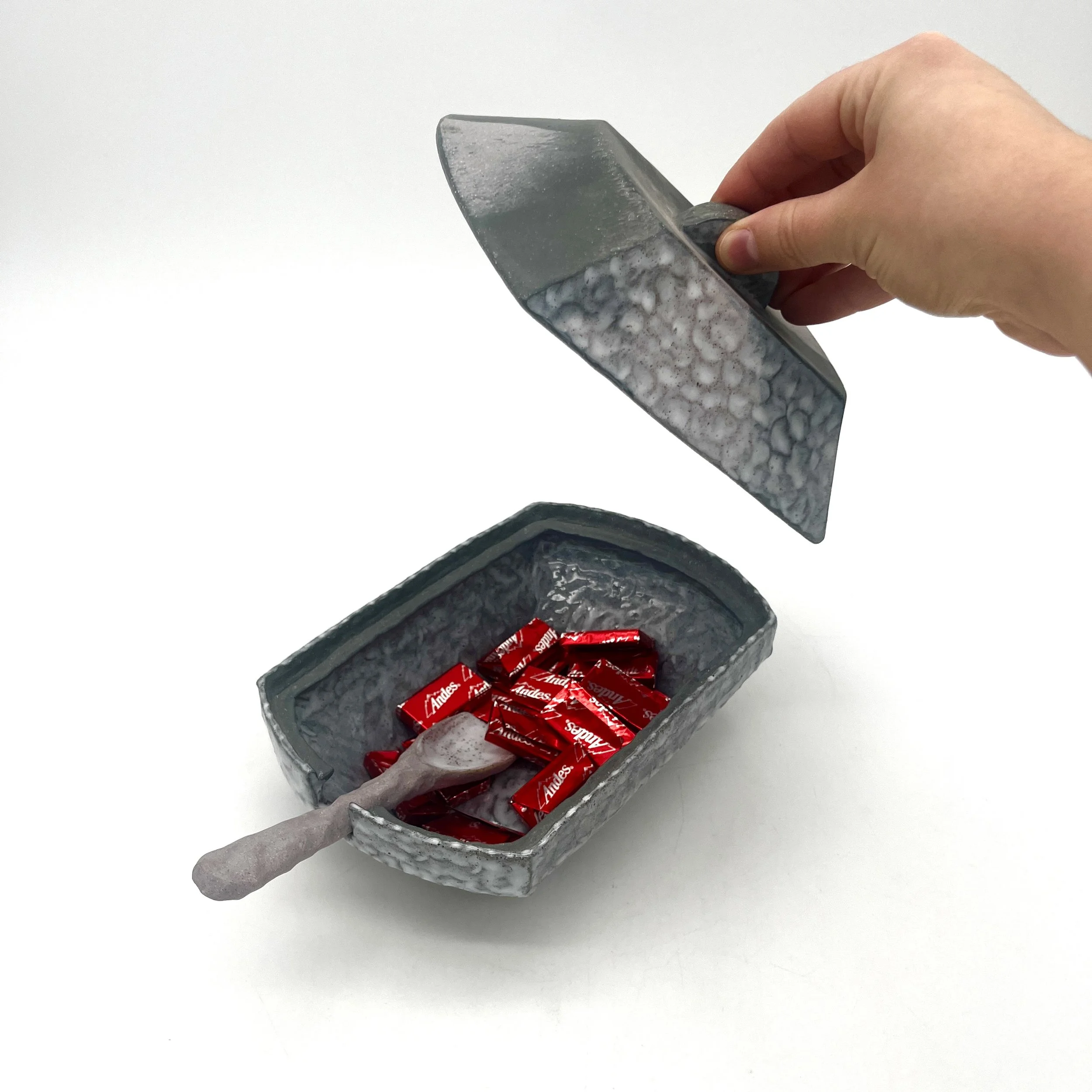 Lavender & Charcoal Lidded Crock with Spoon